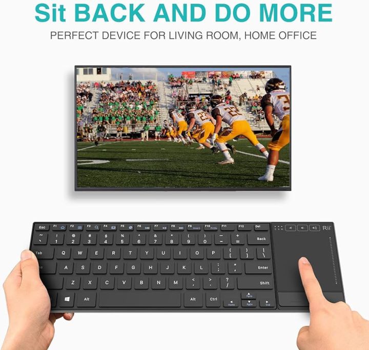 Rii K22 Ultra Slim 2.4 Gigahertz Mini Wireless Multimedia Keyboard with Touchpad for PC and Laptop