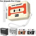 Cassette Tape Case for Airpods Pro 3 New Silicone Headphone Case Cover For Airpods Pro 3 Earbuds Case with Keychain&Cleaning Kit.