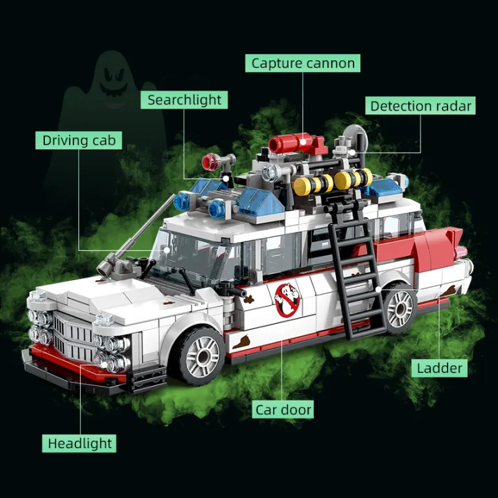 MOC%20Creative%20Ghostbusters%20ECTO-1%20Vehicle%20Technical%20Building%20Blocks%20Racing%20Car%20Model%20Car%20Assembly%20Bricks%20%20for%20Kids%20-%20Image%204