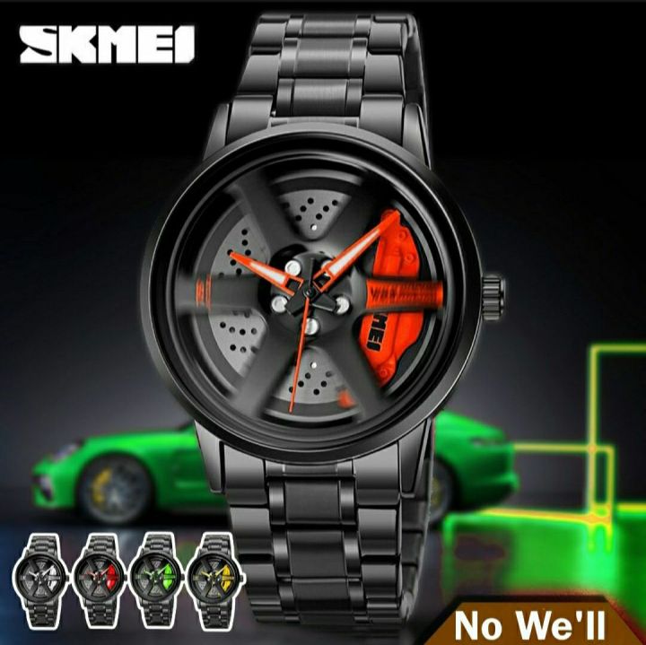 Stylish rotating skmei watch for men - round - black