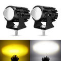 With Switch 2 PCS Super Bright Motorcycle LED Explorers Headlight Projector Fisheye Lens LED Moto Fog Auxiliary Motorcycle Headlight Spotlights. 