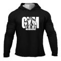 Men’s Running T-shirts Spring Autumn Bodybuilding Hoodies Cotton Breathable Fitness Workout Hooded Clothing Gym Sports Muscle. 