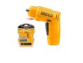 Ingco 4V Compact Cordless Electric Rechargeable Screwdriver Set With 11 Screwdriver Bits csdli0402. 