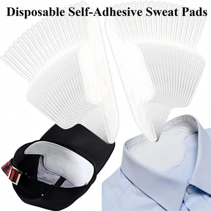 10-100 Pieces Collar Protector Sweat Pads Invisible Disposable Self-Adhesive Neck Liner Pads for Shirts for Stay Dry Collars