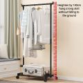 Clothes Rack Double Rod Movable Coat Rack Multifunctional Bedroom Shelf Portable Simple Hanger Multi-layer Storage Clothes Racks. 