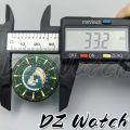 DZ 33.5mm NH35 Watch Dial Green Blue Earth Dial C3 Super Green Luminous 6 o'clock Crown Date Window fit NH35 Movement. 