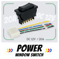 Universal Auto Car Power Window Switch Lifting Switch 5 Pin DC 12V 20A Blue/Red Light Color And Harness. 