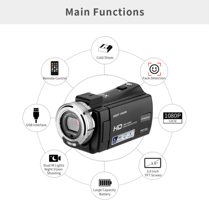 Andoer%20V12%201080P%20Full%20HD%2016X%20Digital%20Zoom%20Recording%20Video%20Camera%20Portable%20Camcorder%20w/%203.0%E2%80%9C%20Rotatable%20LCD%20Screen%20Video%20Camera%20-%20Image%202