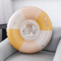 1PC Inflatable Swim Ring Pool Float Ring PVC Durable Floating Tube with Grip Handles Summer Pool Beach Relaxation. 