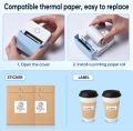 MINI PORTABLE THERMAL PRINTER_USB RECHARGEABLE BLUETOOTH WIRELESS SMART PRINTER FOR OFFICE WORK_INKLESS THERMAL PRINTER FOR  RECEIPT LABEL PHOTO QR NOTES PRINTING ANDROID AND IOS APPLICATION SUPPORTED SMART THERMAL PRINTER. 