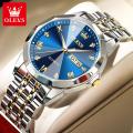 O'levs 9931 New Business Quartz Watch For Men Luxury Diamond Dial Waterproof Stainless Steel Strap Men Wristwatch. 