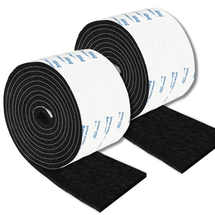 Felt Strips with Adhesive Backing, 2 Felt Rolls 2X 60 Inches Black, Felt Tape with Adhesive Backing, Furniture Felt Strips