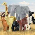 NEW Animals World Scene Elephant Male Elephant Camel Elk Gorilla Giraffe Horse Parts Building Blocks Model Sets Bricks Kids Kits. 