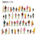 50Pcs 1:75 Model Miniature Figures Model Scale 19-25mm Painted Scenes Moing People Assorted Poses Random Scale Passenger. 