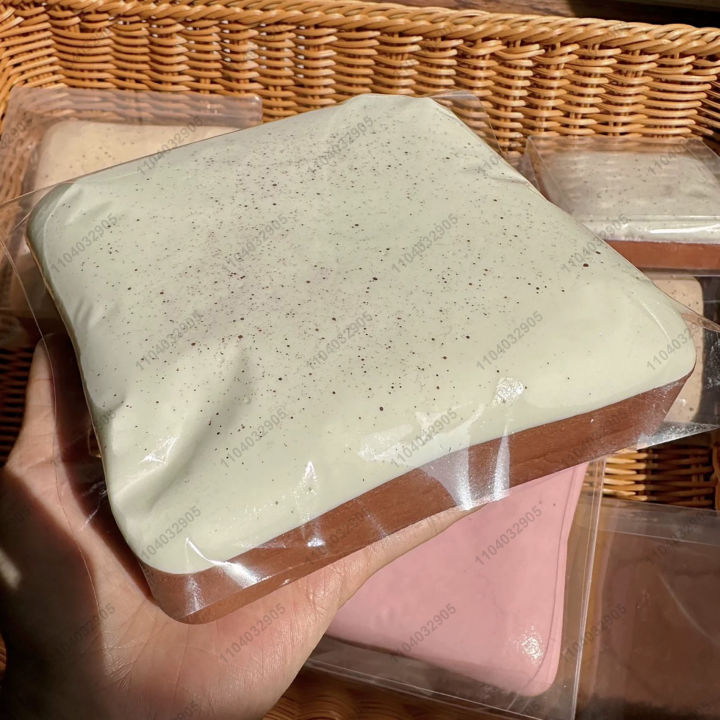 Sticky Toast Squishy Slow Rising Marshmallow Mint Chocolate Bread Soft Tender Squeeze Toy Stress Relief Hand Relaxing Toy