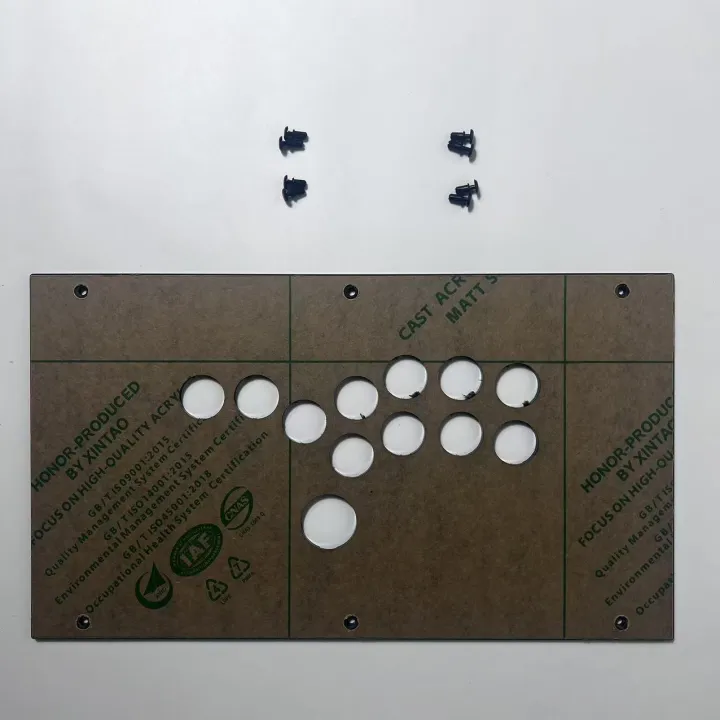 Arcade%20Controller%20DIY%20Panel%20FightBox%20Custom%20Panel%20F%20Series%2035cm%20x%2020cm%20Hitbox%20Style%20Transparent%20Glossy%20Frosted%20Panel%20with%20Screws%20-%20Image%203