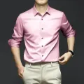Men's White Shirt Long Sleeve Non iron Business Dress Slim Fit Korean Version Professional Work White Casual Men's Suit Shirt. 