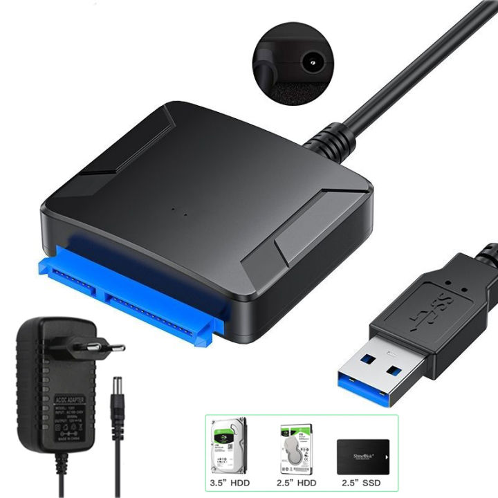 SATA USB Adapter Mit Netzteil - Für 2,5 & 3,5 Zoll SSD/HDD Festplatten
