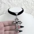 Punk Dazzle Goth detail Crucifix Black Zircon Jewelry Earrings Silver jewelry stylish gorgeous women's classic gift. 