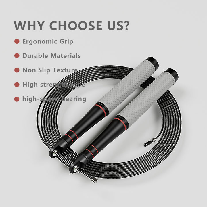 MOGOLD Silent Jump Rope | Thick Metal Bearings + High-Elastic Steel ...