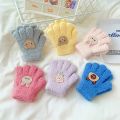 Winter Knitted Gloves Cartoon Warm Mittens Toddlers Outdoor Cartoon Pattern Cute Gloves for Child Kids Baby Girls Boys 1-3Y/O. 
