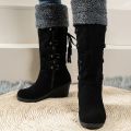 New Wedge Heel Increased Warm and Comfortable Casual Women's Shoes Winter Cross Strap Fashion Boots Botas Mujer Chaussure Femme. 