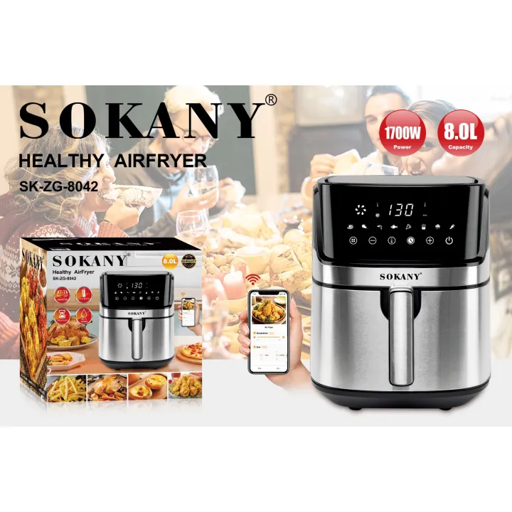 Sokany%20Smart%20Digital%20Touch%20Control%20Air%20Fryer%208%20Litre%20With%20Wifi%20Function%20-%20Image%202