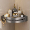 No-Drill Wall-Mounted Corner Shelf - ABS Storage Rack for Bathroom Sink and Toilet. 