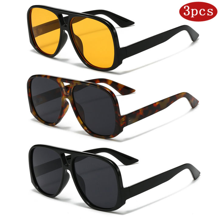 Car%20Sunglasses%201/3pcs%20Oversized%20Double%20Bridges%20Sun%20Glasses%20Fashion%20Outdoor%20Driving%20Brand%20Shades%20Goggles%20Travel%20UV400%20Glasses%20-%20Image%203