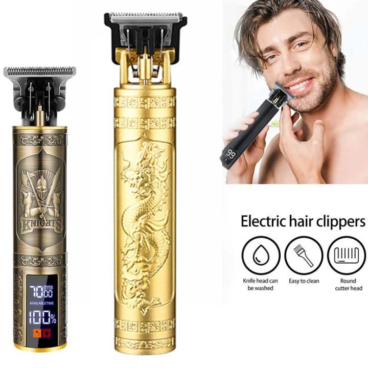 T9 Vintage Hair Trimmer for Men Professional Hair Cutting Machine Cordless Beard Trimmer for Home Travel Cordless Hair Clipper