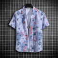 【14 colors】Men's Tropical Short Sleeve Printed Shirt  Unisex  Casual Tops. 