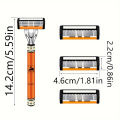 6-Layers Safety Razor Set High Quality Men Razor  Stainless Steel Shaving Changeable Shaver Head Blade ﻿. 