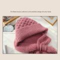 Winter Knitted Integrated Hat Scarf Set Cold Proof Ear Protection Scarf Warm Beanies Cycling Windproof Ladies Outdoor Caps.