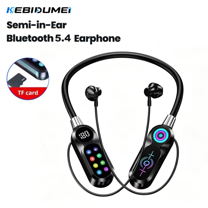Color Screen Bluetooth 5.4 Earphones Neckband Headphones Wireless ...