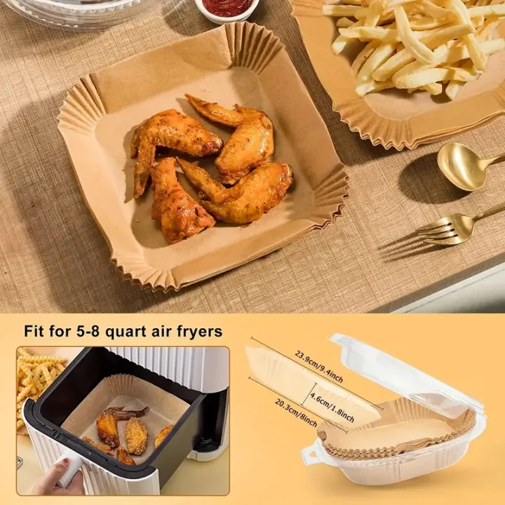 50pcs/125pcs%20Air%20Fryer%20Special%20Paper%20Food%20Silicon%20Oil%20Paper%20Round%20Bracket%20High%20Temperature%20Absorbent%20Paper%20Baking%20Accessories%20-%20Image%204