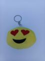 1 Pc Emoji Shape Keychain, Cute Soft & Fluffy Smiley Emoji Shape Keychain For Boys & Girls. 