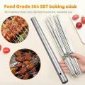 20 Pcs Reusable Barbecue Skewer Rotatable Flat Metal Barbecue Skewers for Garden Courtyard Barbecue. 