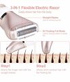 hatteker rscw 2018 body groomer, Painless 3-in-1 Women Shaver Hair Remover for Face, Legs and Underarm, Portable Waterproof Bikini Trimmer Wet and Dry Cordless Lady Hair Removal. 