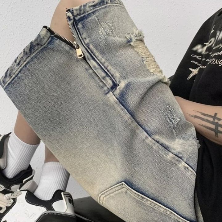 Summer%20ripped%20denim%20shorts%20men's%20cropped%20pants%20trendy%20brand%20fat%20plus%20fat%20plus%20plus%20plus%20size%20loose%20beggar%20mid%20pants%20horse%20pants%20-%20Image%203