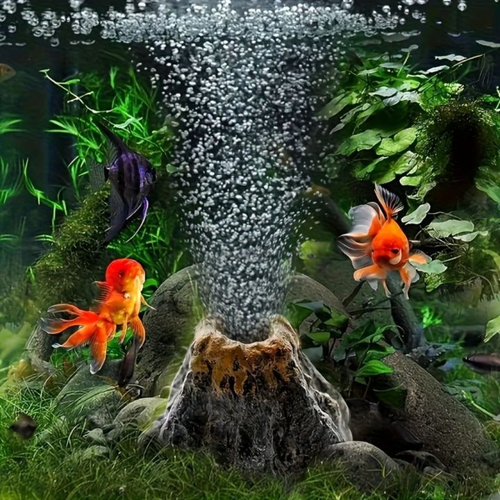 Fish Tank Decoration Landscaping Resin Rockery Decoration Aquarium Simulated Volcano Shape Home Craft Decoration Ornaments
