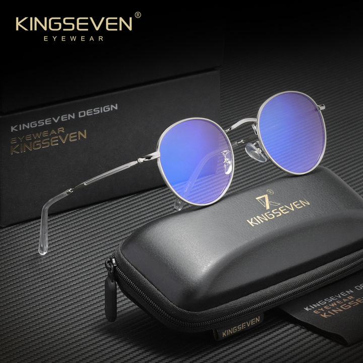 KINGSEVEN%20Round%20Blue%20Light%20Blocking%20Glasses%20Men%20Women%20Alloy%20Thin%20Frame%20Classical%20Retro%20Computer%20Anti%20Blue%20Ray%20Reading%20Eyeglasses%20-%20Image%203