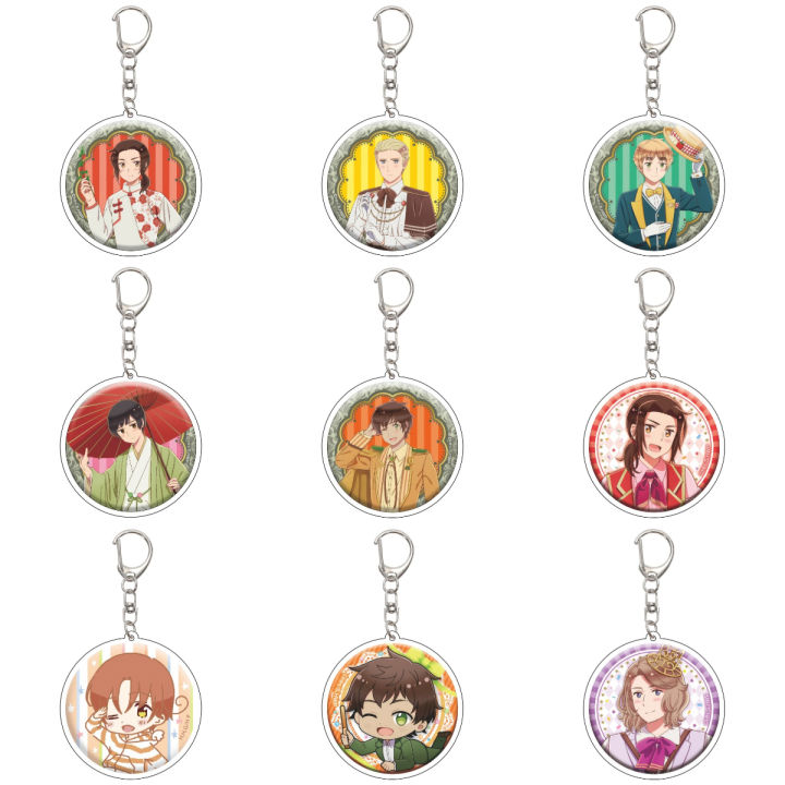 55MM Anime Hetalia: Axis Powers Keychain Feliciano Vargas/Ludwig Beilschmidt Key Chain Acrylic Model Plate Christmas Gifts