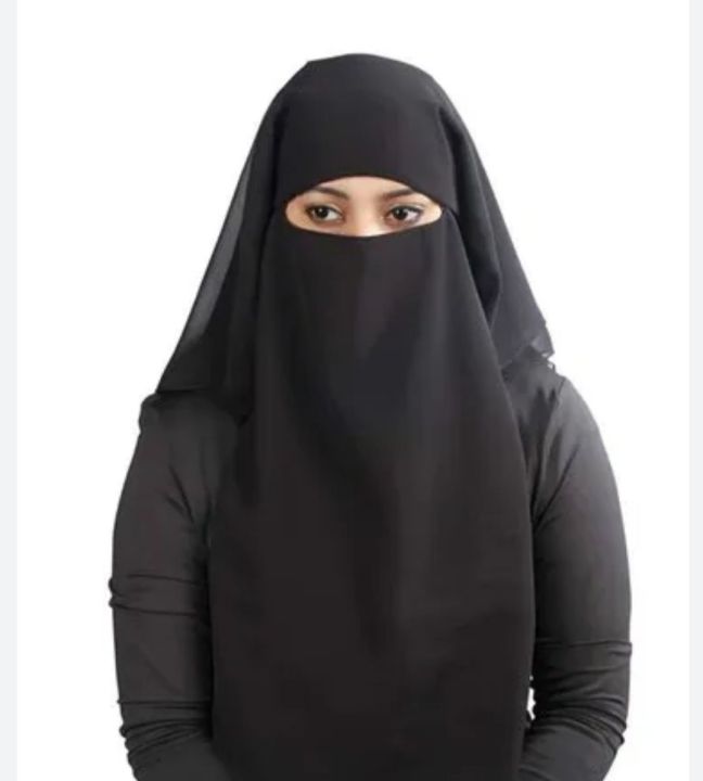 Double Hijab Long Size Availabe in Black Colour