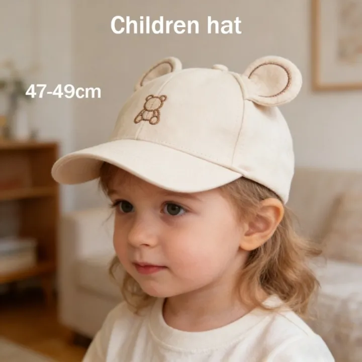 Baby%20Kids%20Cute%20Bear%20Embroidery%20Baseball%20Cap%2047-49cm%201-3%20Years%20Spring%20Summer%20Children%20Hat%20Korean%20Style%20Travel%20Ears%20Cap%20-%20Image%203