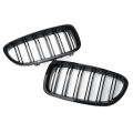 Glossy Black Front Kidney Double Slat Grill Grille For BMW 5 Series F10 F11 F18 2010-2017 Dual Line Racing Grills. 