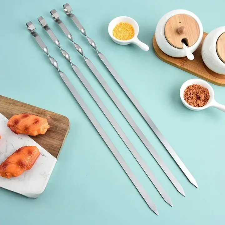 50cm%206Pcs%20BBQ%20Skewer%20Stainless%20Steel%20Wide%20Barbecue%20Sticks%20Flat%20BBQ%20Fork%20Outdoor%20Camping%20Picnic%20BBQ%20Utensil%20Kitchen%20Accessories%20-%20Image%203