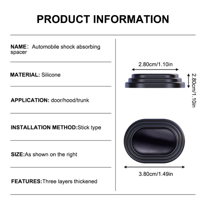 SEAMETAL%2012Pcs%20Upgraded%20Car%20Door%20Gap%20Cushion%20Hood%20Bumper%20Shock%20Absorber%20Reduce%20Noise%20Door%20Protection%20Pad%20Universal%20for%20Sedan%20Suv%20-%20Image%207