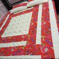 Patchwork bed sheets. 