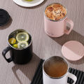 WORTHBUY 480Ml Double-Layer Insulated Coffee Mug Portable 304 Stainless Steel Water Cup With Lid & Handle Leak-Proof Coffee Cup. 