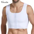 Men Body Shaper Slimming Chest Push Up Corset Compression Waist Trainer Building Sleeveless Vest Correct Posture Hooks Vest. 